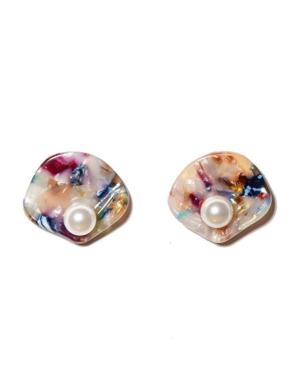 Lele Sadoughi Clamshell Button Stud Earrings